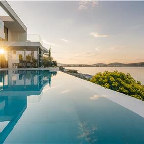 3 x 5 bedroom seafront villa with heated infinity pool near Rogoznica, sleeps 10